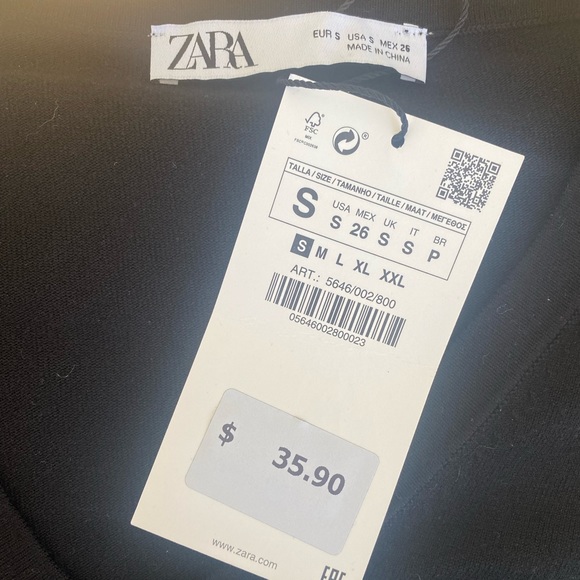 NEW! ZARA Basic V-Neck Sweater - Black (NWT) - Picture 7 of 8